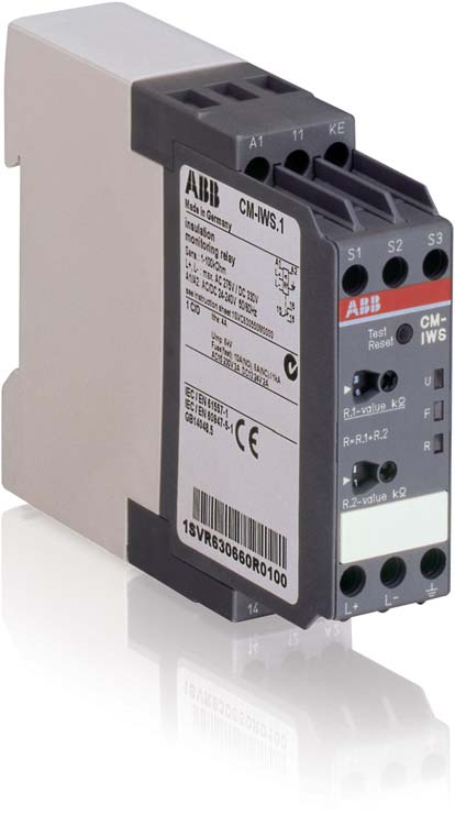 Sortiment CM-IWS.1 für Netze bis 250 V AC und 300 V DC CM-IWS.1 und CM-IWN.1 dienen der Überachung des Isolationsiderstands gemäß IEC 61557-8 in ungeerdeten IT-AC- oder DC-Netzen.