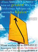 5 Anzeigen, die gelesen werden Lokale Werbemöglichkeiten gibt es viele. Die NRWZ unterscheidet sich als Werbemedium aber in einigen Punkten grundsätzlich von anderen.