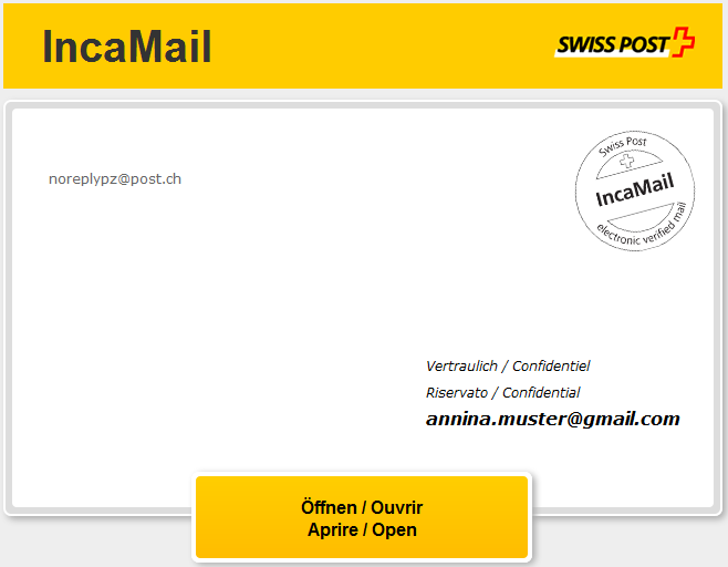 Wenn Sie sich in epostselect klassisch registrieren, haben Sie die Möglichkeit, direkt mit der gleichen E-Mail-Adresse und Passwort ein IncaMail-Konto erstellen zu lassen.