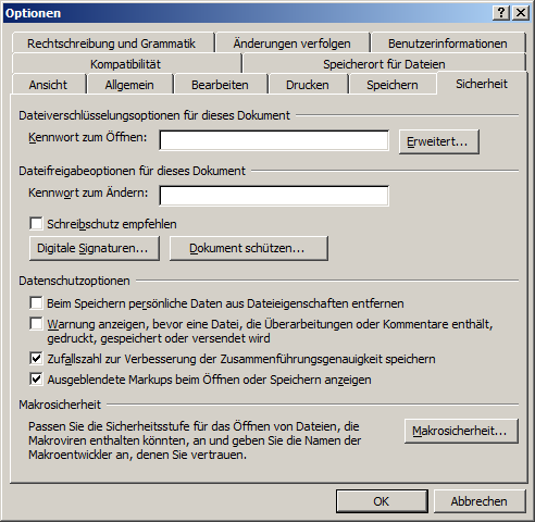 2 Microsoft Office 2003 Klicken Sie auf Extras > Optionen, um