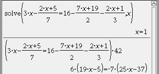 Gleichungen mathematisch DialogMathe Übung 4b) x + 5 7x + 19 x + 1 3x = 16 7 3 Strategie: Nenner wegschaffen, d.h. Gleichung mit dem kgv der Nenner multiplizieren.