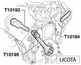 OEM: T10199 und T10199/1 3 - Führungsbolzen OEM: T10200 1 - Schlüssel für Kurbelwelle, zum Verdrehen oder