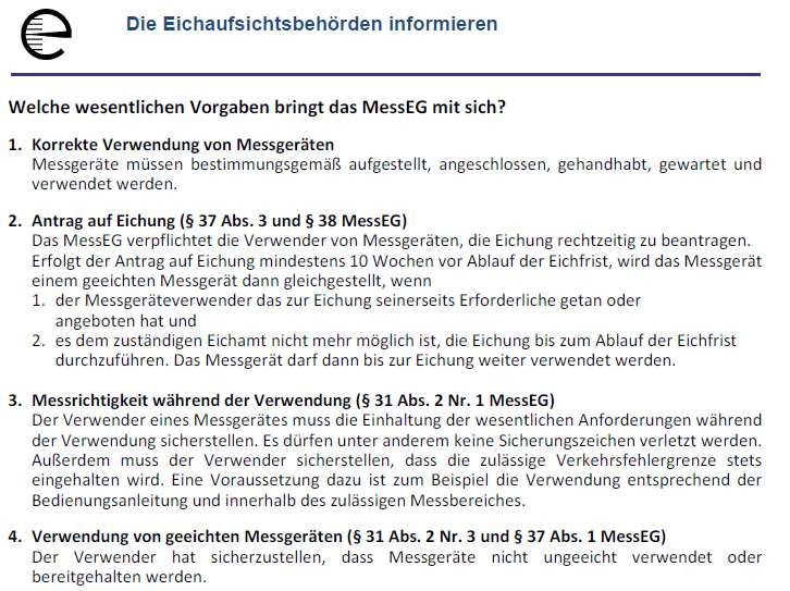 Infoblatt für Verwender Arbeitsgemeinschaft Mess- und
