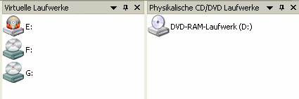 Um das erste physikalische Laufwerk mit virtuellen CDs nutzen zu können, muss Verwendung des ersten physikalischen als virtuelles CD-Laufwerk erlauben aktiviert sein.