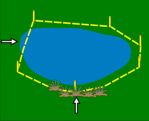 Wasserhindernisses angebracht werden, d. h, dort, wo das Gelände abfällt und die Vertiefung bildet, in der sich das Wasser sammelt 8 9.