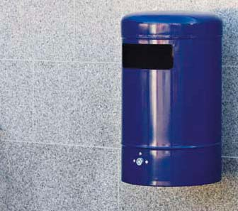 ABFA LLBEHÄLTER M Abfallbehälter MOGALE aus Stahl Konstruktion: Gefertigt aus Stahlblech, Behälterboden mit Flüssigkeitsablauflöchern.