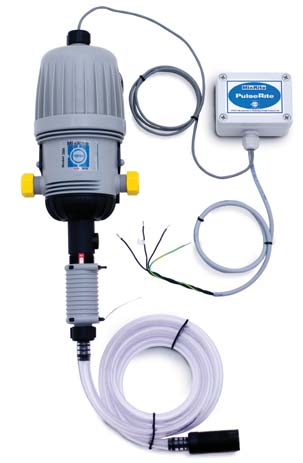 (9:1) PulseRite System Pulsübertragungssystem Das System ermöglicht allen allgemein und fachgemäßen Bewässerungsreglern Daten bezüglich der Menge des Flüssigdüngers oder des Zusatzmittels in den
