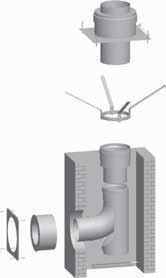 raumluftabhängig, B23 - Schachtabdeckung DN160 (Edelstahl) mit Mündungsrohr (Polypropylen, schwarz) - Abstandhalter DN160 - Stützbogen 87 DN160 (Polypropylen) mit Abstützung - Wandfutter DN160/225