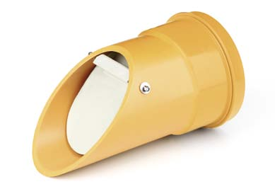 AWADUKT PP-Auslauf mit Froschklappe mit EPDM-Dichtring Werkstoff: RAU-PP 2300 Farbe: Orange Art.-Nr.