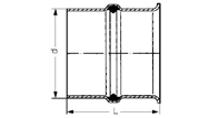 Wanddurchführung-Steckmuffen (Schachtfutter) - Oberfläche besandet Ausführung A = ohne Rohranschlag
