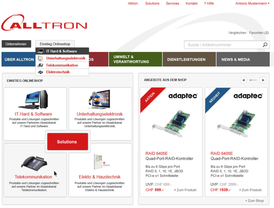 Alltron Shop 4 Produktwelten Selektiver Vertrieb Selektive Schnittstellen E-Rechnung Fachliche Hintergrund-