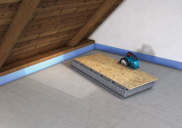 3 3. Schritt Verlegen der Dachdämm bodenelemente Granit: Das erste Element wird praktischerweise in der linken, hinteren