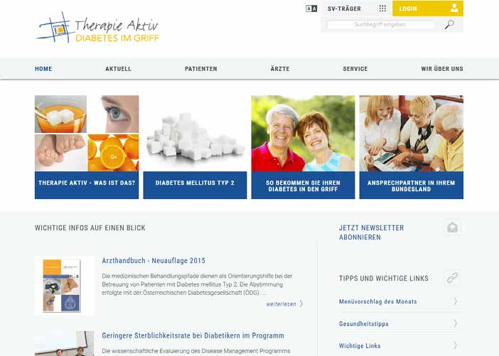 WEBSITE THERAPIE AKTIV www.therapie-aktiv.at Aktuell Hier finden Sie aktuelle Gesundheitstipps für Ihre Patienten und die aktuellen Teilnahmezahlen.