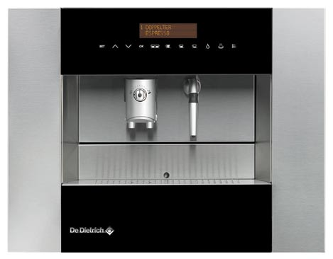 Espresso-Kaffeemaschine DED700X Edelstahl Einbaufähige Espresso-Kaffeemaschine > Edelstahlfront > Programmierung mit Sensortasten und blauer Hintergrundbeleuchtung > Vollautomatisch > Einstellung des