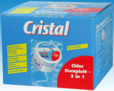 Multifunktionstabletten Die Cristal Multifunktionstabletten sorgen für die Langzeitdesinfektion und bieten zusätzlich zwei weitere Funktionen: die Trübungsbeseitigung durch ein enthaltenes