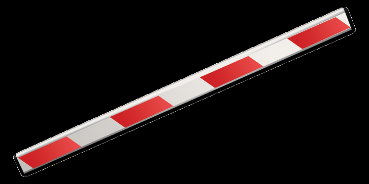 Schrankenanlagen PASS 838 Balken Alu, weiß beschichtet, mit roten Reflexstreifen für PASS 838 u.