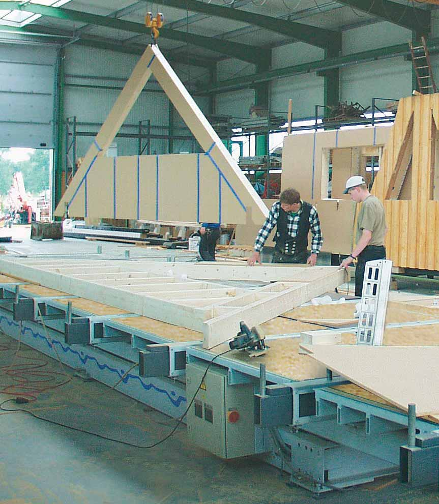 Der Weinmann Zimmermeistertisch ist vielseitig einsetzbar: - Montage von Holzrahmenwänden - Montage von Dach- und Deckenelementen - Montage von Fachwerkwänden - Verwendung als Sparrenspanner 1 2 3 2