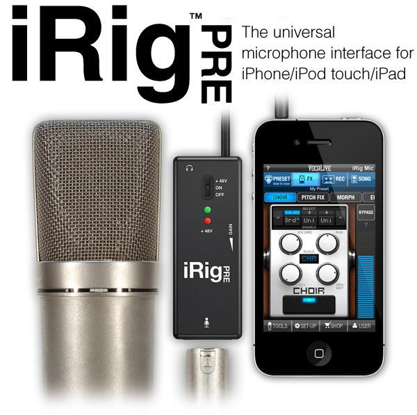 irig PRE Der irig PRE ist ein universeller kompakter Vorverstärker, mit dem man jedes beliebige Mikrofon an ein iphone, ipad oder ipod Touch