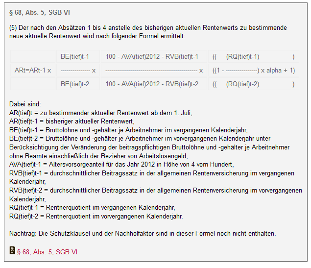 Rentenanpassungsformel X X Quelle: Bäcker, G./Kistler, E. (2014): Die Rentenanpassungsformel.