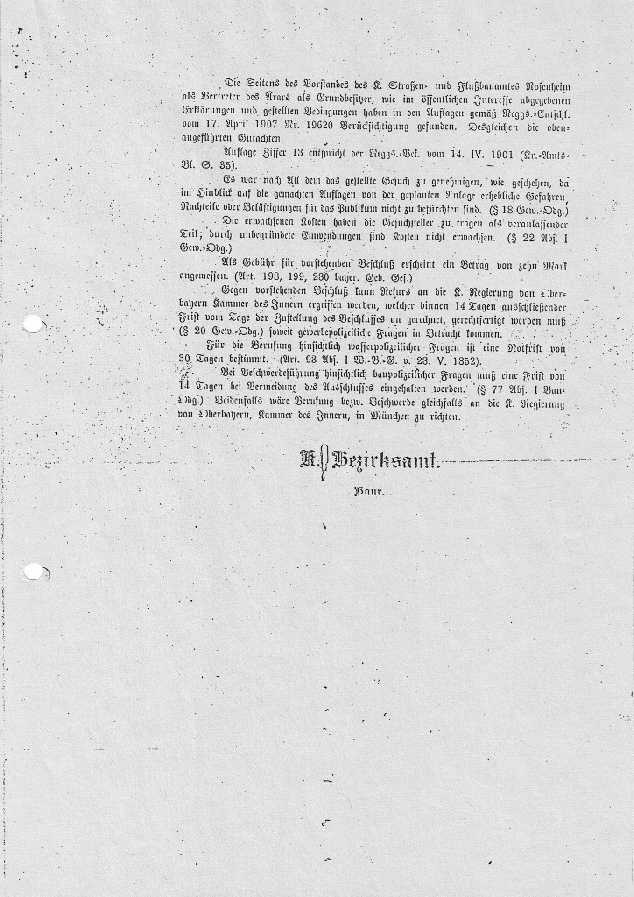 Beschluß aus dem Jahr 1907 Quelle Privat Repro Bund Naturschutz Raubling