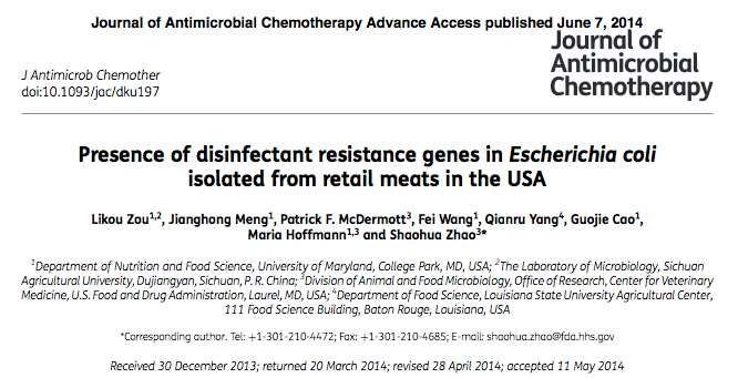Impact von gewissen Desinfektionsmitteln in Bezug auf Koselektion von AB-Resistenzen?