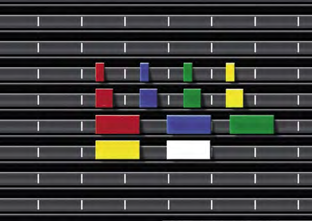 Streifenplanerzubehör Kunststoffsignale n Kunststoffsignale, sortiert in 5 Farben: Rot, Blau, Grün, Gelb und Weiß n Set mit 100 Signalen n Signalhöhe: 10 mm Breite Art.