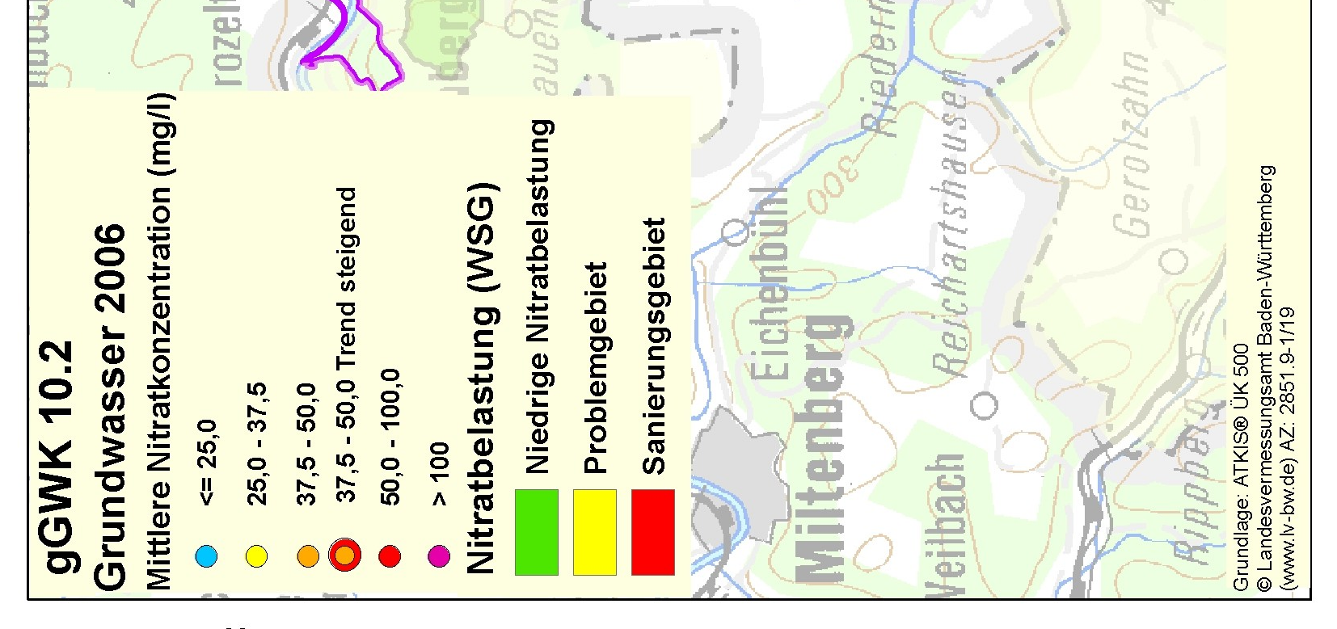 nach der Nitratbelastung des Grundwassers