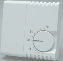 Amessungen = 71 mm T = 27 mm Rumthermostt THE 16/4 Zur temperturhängigen Steuerung eines oder mehrerer Ventiltoren.