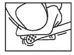 Aufgrund der besonderen Form des Spatelhalters wird eine Berührung des Spatels mit der Ablagefläche vermieden (Pilzsporen bleiben am Spatel).