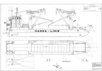 MS STAHLECK Hier liegt der interessante Modellbauplan des legendären Hansa Schwergutfrachtschiffes MS STAHLECK vor, welches als einmaliges