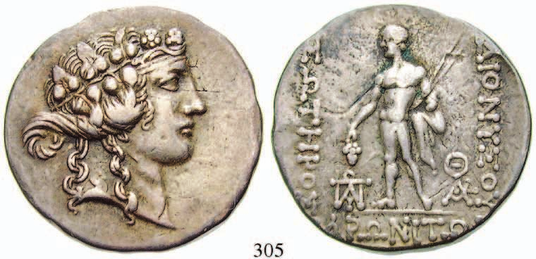 schöne Tönung, ss+/ss 300,- 300 Tetradrachme 342-328 v.chr., Amphipolis. 14,39 g.  LeRider 355ff. vz 1.