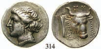 schöne dunkle Tönung, vz 850,- PHOKIS 312 Triobol um 457-446 v.chr. Artemisbüste mit Taenie r.