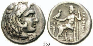 Bronze 20 mm Jahr 26 = 6-5 v.chr. Zeuskopf r. mit Lorbeerkranz / Tyche sitzt r. über Flußgott Orontes, davor Datierung, Umschrift mit dem Namen des Varus.