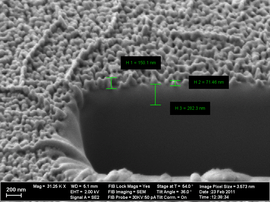 : Rasterelektronenmikroskop-Aufnahme einer ZnO Sol-Gel