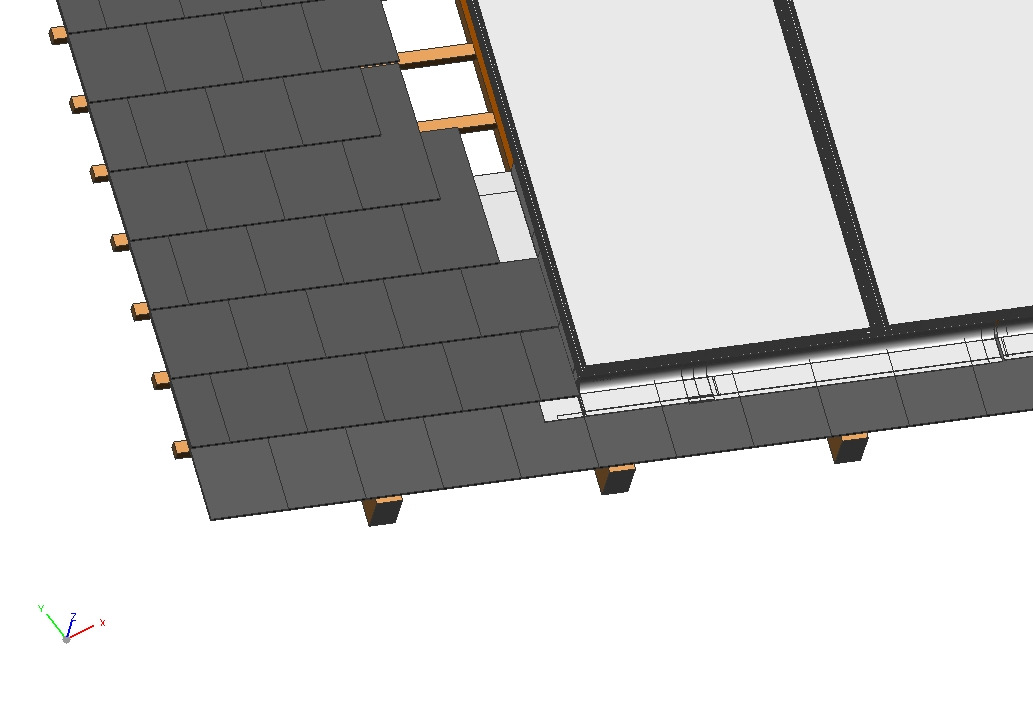 3) Nächste Reihe Dachplatten montieren und wieder mit
