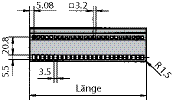 1 Längsprofil IEC Standard Version Länge für TE mm Zoll farblos