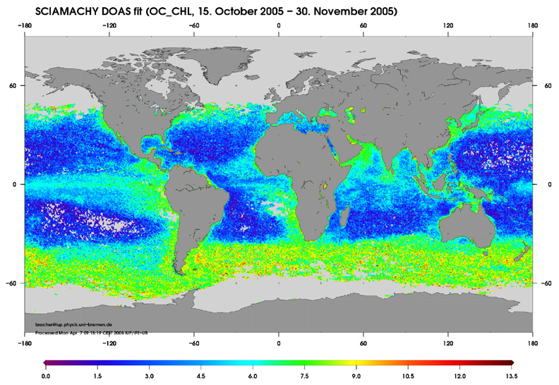 Fachbeitrag Bracher, Detaillierter Blick aus dem All Meeresalgen global beobachtet 260 zfv 4/2008 133. Jg. Abb.