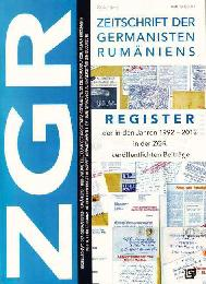 Reclamă - Werbung + Heft 1 (41) / 2012 Aus dem Inhalt: * 20 Jahre ZGR und 22 Jahre Gesellschaft der Germanisten Rumäniens (GGR) 1990 2012 ( S. 7-36) * Register der Hefte von 1992 2012 (S.