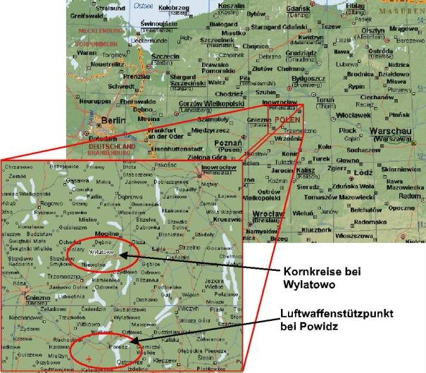 Militär beobachtet Kornkreise Widersprüchliche Aussagen der Luftwaffe von Grazyna Fosar und Franz Bludorf Seit drei Jahren ist der kleine Ort Wylatowo in Westpolen, etwa zwischen Posen und Warschau