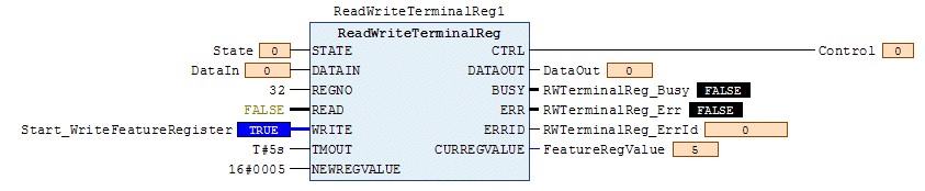 Funktionsbausteine Im Beispiel 2 wird in dem Feature-Register (Register 32) einer analogen Ausgangsklemme KL4022 die Anwenderskalierung aktiviert.