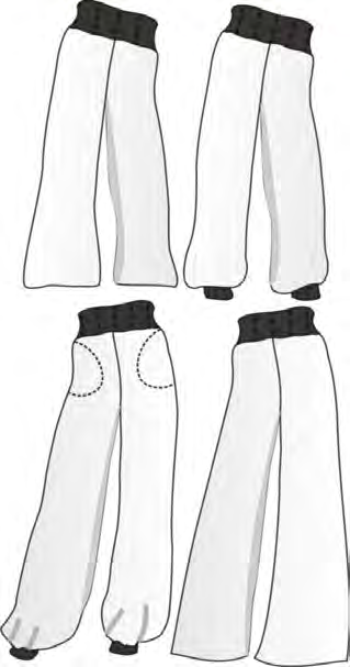 Mod. 2 Hose mit Bündchen an der Taille Trousers with knit waist banding Broek met tricot of gebreide boord aan de taille 1 Vord. Hosenteil (2x) G1 Vord.