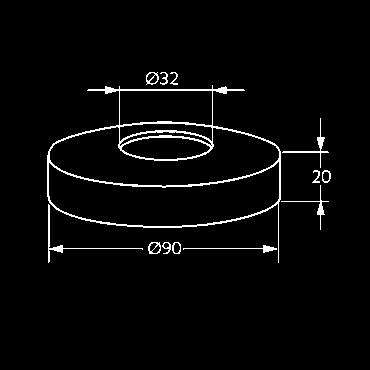 Waschtisch-und Bidetabläufe Messing-Rosette Außendurchmesser 90 mm Höhe 20 mm 81075405-00 7,00 Bodenrohr 90 DN 32 G 1 1/4 x 220 x 680