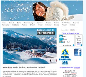 Homepage: www.bergbahn.com Übersichtlicher, flexibler und wesentlich aktueller stellen sich die Inhalte der Homepage [www.bergbahn.com] dar. Viele Daten stehen als Download zur Verfügung.
