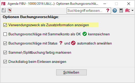 Seite 7 4.2. Optionen in den Buchungsvorschlägen Über»Darstellung Optionen«können zusätzliche Optionen aktiviert werden.