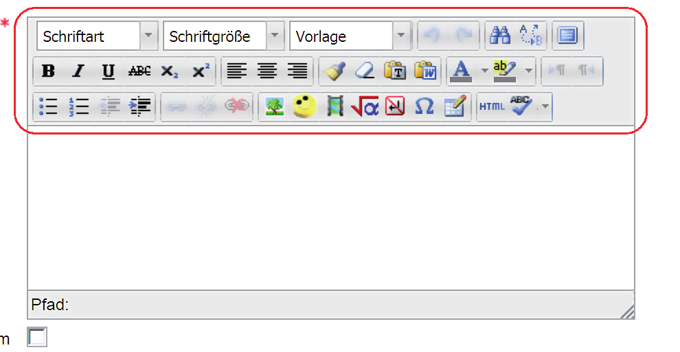 Lernplattform Editorfenster vergrößern Der Editor Der Text-Editor stellt einige Symbole zur Verfügung, die beim