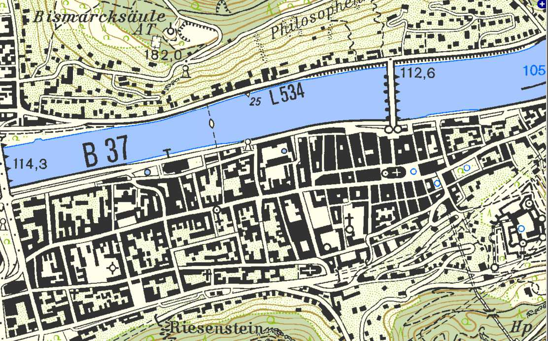2 Die Karte im Vergleich TK 50, Beispiel Altstadt