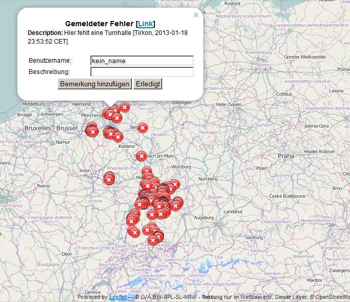 3 Die Daten im Vergleich Maps4DEbugs Maps4DE = Wettbewerb des BMI für Apps, die Open Data nutzen (2011/2012) U.a. Geodaten der Länder NRW, BW, Saarland, Hessen http://maps4debugs.openstreetmap.