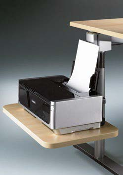 T 4000 Technik-Board und Besucheranlaufstelle höheneinstellbar Rohre: Glanzchrom Halterung in den Tischgestell-Farben RAL 9006, RAL 7021 oder RAL 9010 Technik-Board zum Abstellen von Drucker oder Fax