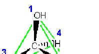 4.3 Absolute Konfiguration : Die R-S-Nomenklatur Die Konfiguration von chiralen Molekülen wird u.a. nach der Regel von Cahn, Ingold und Prelog angegeben. Z.B.