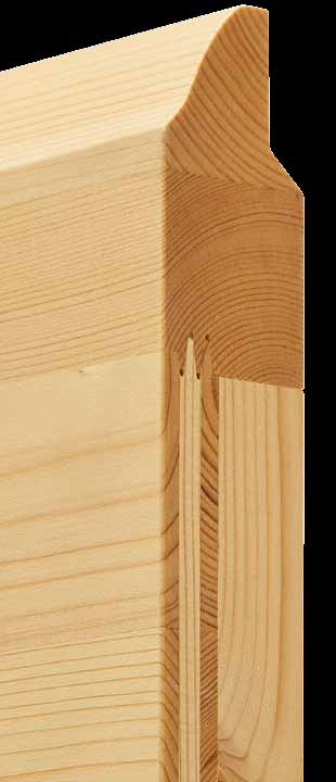 Uşă secţională LTH din lemn masiv Execuţie naturală a secţiunilor în 2 tipuri de lemn LTH Uşile din panouri din lemn masiv se pretează în mod extraordinar pentru case din lemn sau pentru clădiri cu